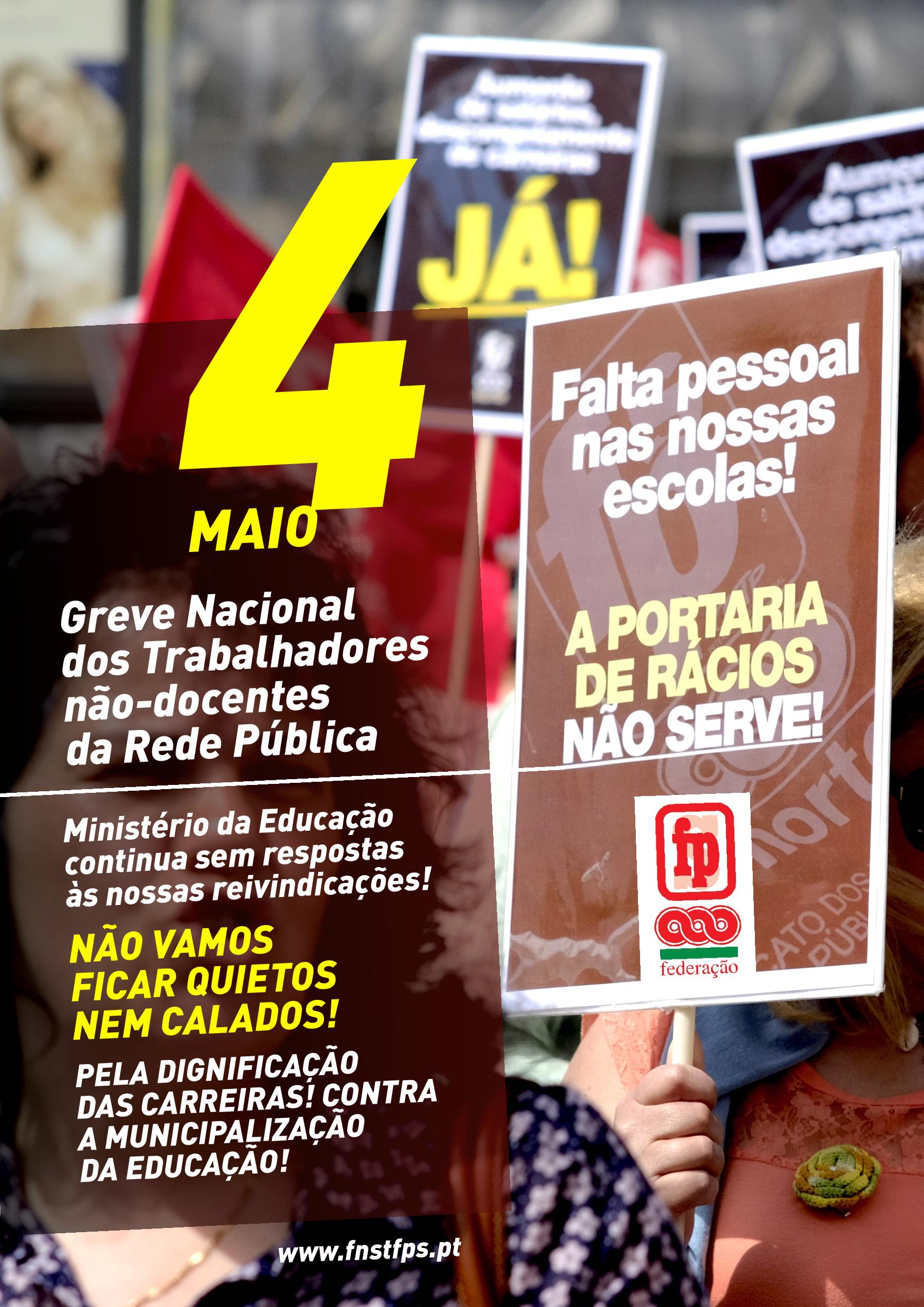  Ministério da Educação continua sem respostas às nossas reivindicações! Greve Nacional dos Trabalhadores não-docentes da Rede Pública